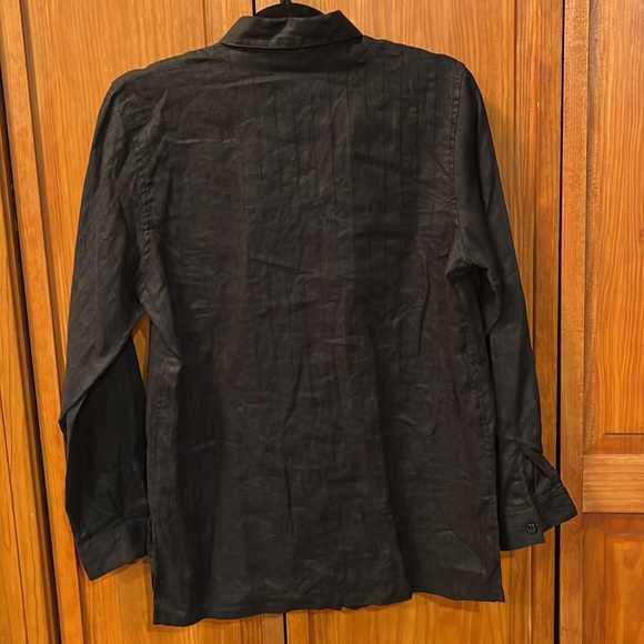 Sag Harbor black linen button down shirt - Picture 3 of 6
